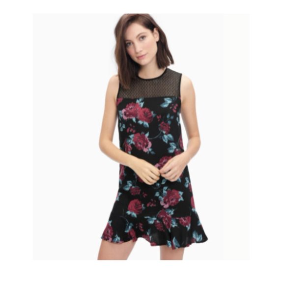 NWT Splendid Womens Chelsea Rose Print Dress Size Black Floral Size S $140 X029 - Picture 1 of 4